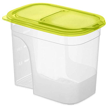 Rotho Sunshine Vorratsdose 2.2l mit Deckel und Schütte, Kunststoff (PP) BPA-frei, transparent/grün, 2.2l (20.3 x 13.5 x 16.0 cm) im Sale